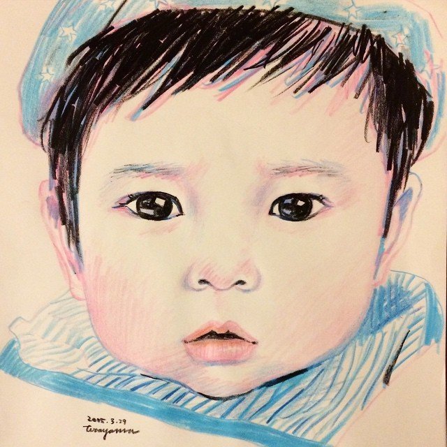 Такэси Тэраяма рисует сына каждый день после ужина
