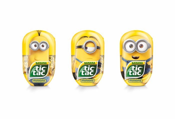 Новый Tic Tac Банан с изображениями миньонов Кевина, Стюарта и Боба