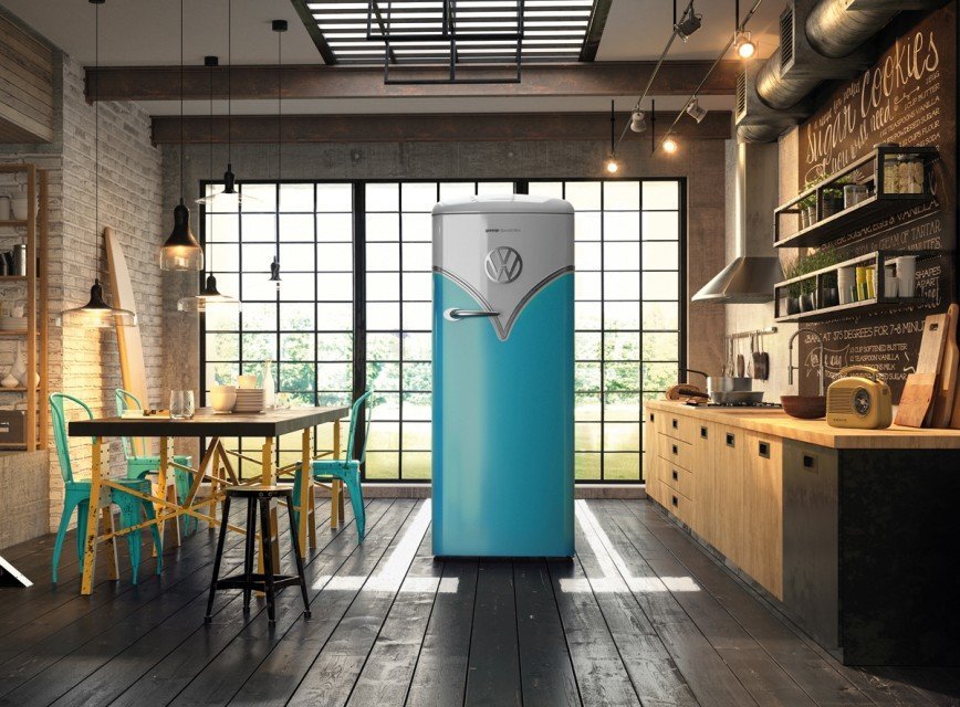 Эксклюзивная серия холодильников с дизайном, повторяющим черты автомобиля VW Bulli T1