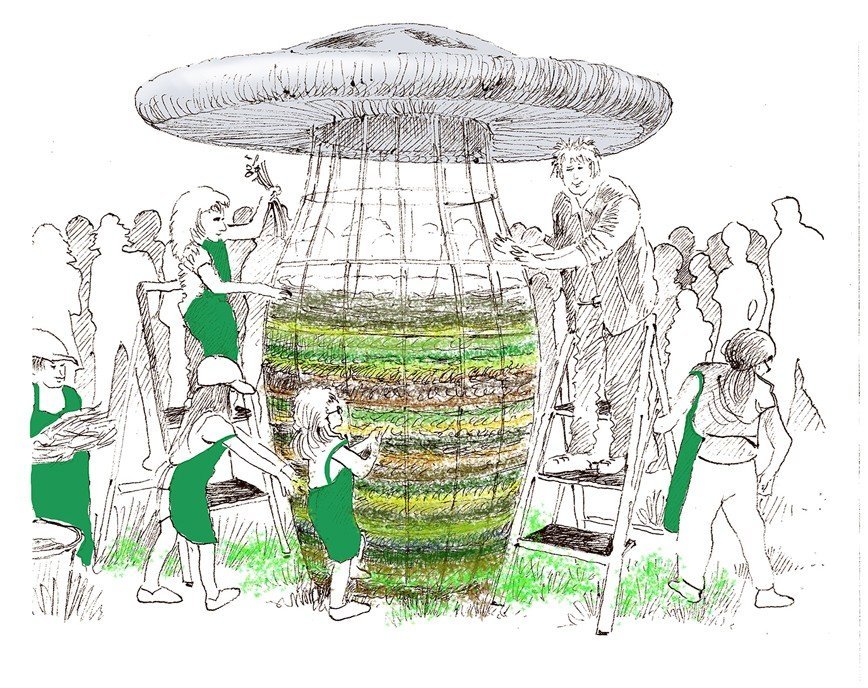 Гигантский гриб с компостом построят для русских детей