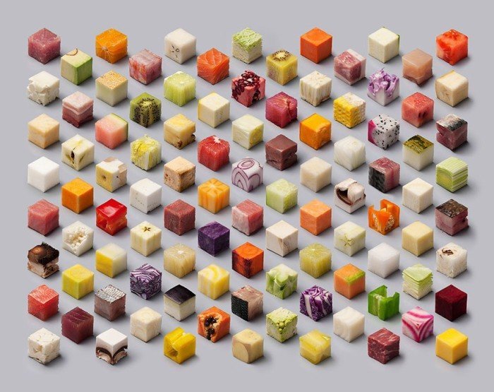 98 идеальных кубиков еды