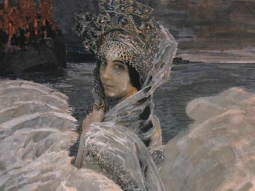 В основе коллажа картина Михаила Врубеля "Царевна-Лебедь" deniza