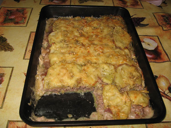Рецепт из запеканки из картофеля с фаршем в духовке с фото пошагово
