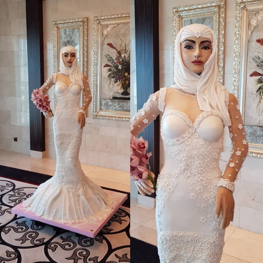 «Невеста на миллион долларов!»: в Дубае испекли свадебный торт в виде девушки
