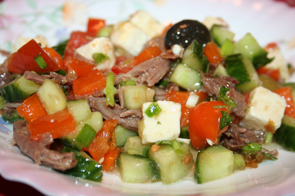 Салат греческий с мясом рецепт
