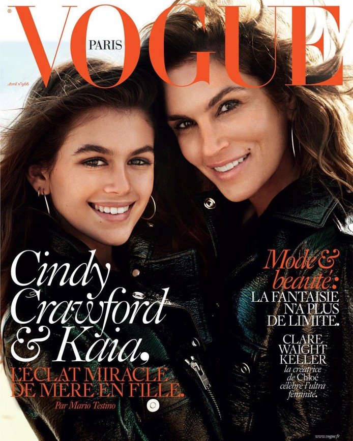 Синди Кроуфорд снялась для обложки Vogue вместе с дочерью
