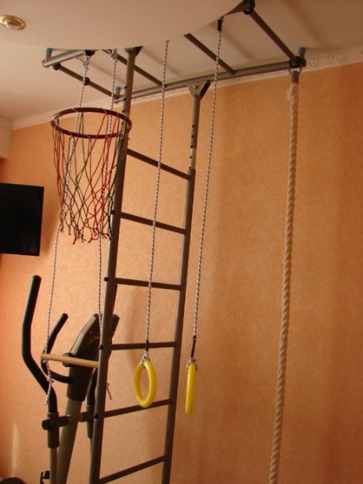 шведская стенка с баскетбольным кольцом