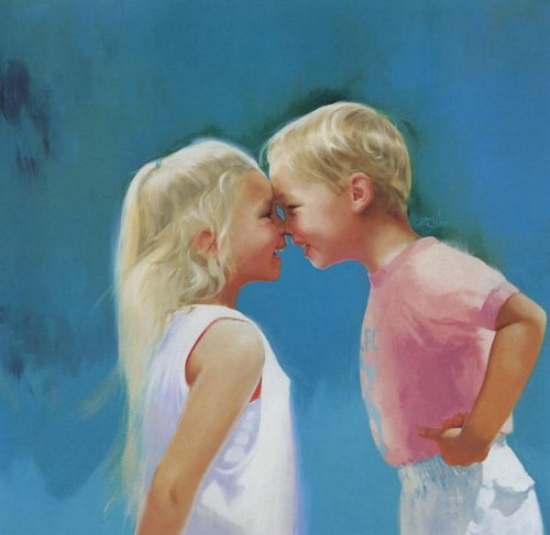 Картина мальчик и девочка для детей