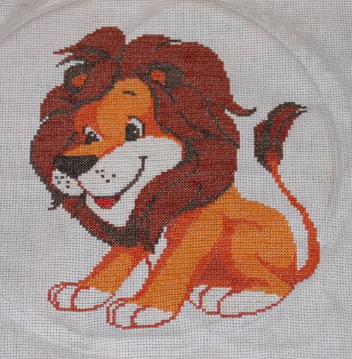 Схема ковровой вышивки львы