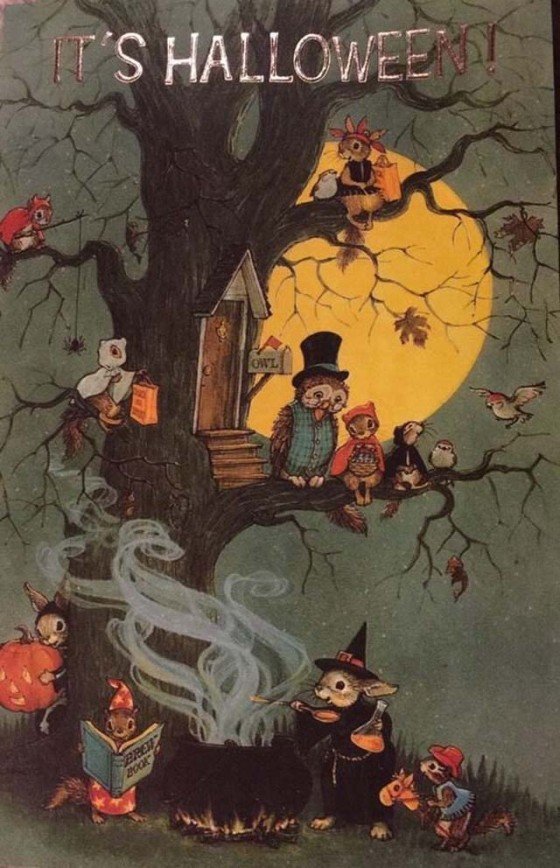 Винтажные открытки к Хэллоуину