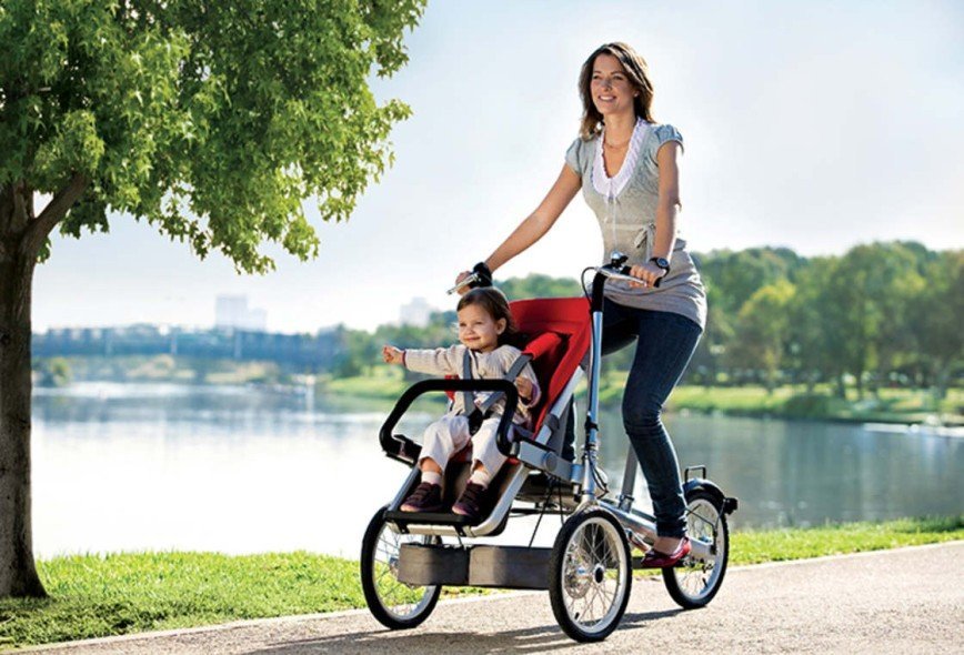 Два в одном: велосипед и детская коляска