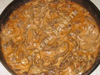 Бефстроганов из свинины рецепт на сковороде с фото пошагово