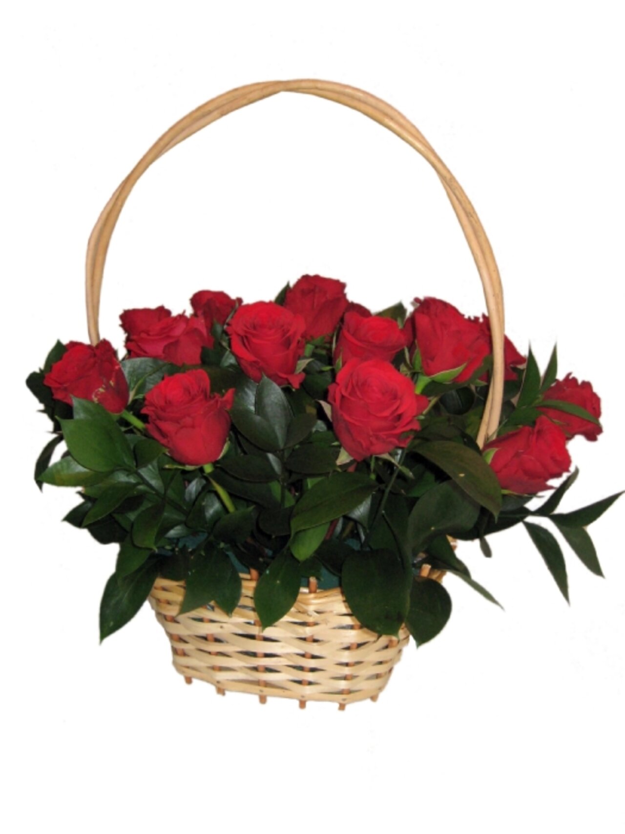 Корзинка с цветами для розы письмами 51 лет