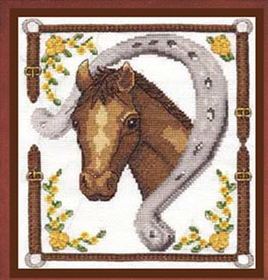 Вышивка крестом золотое Руно лошади