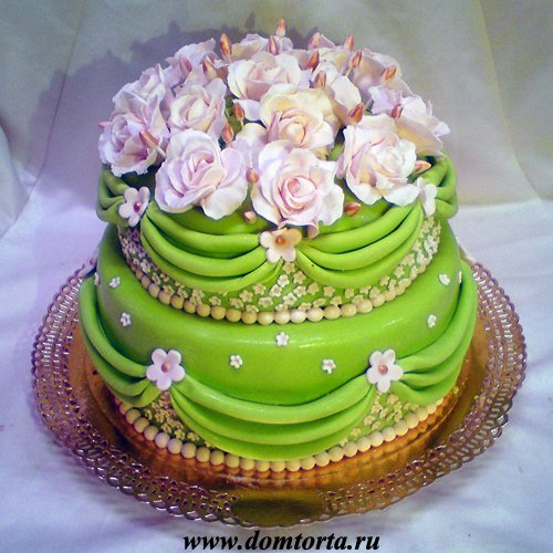 Красивый торт двухъярусный для мамы