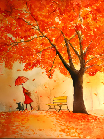 Лёгкие красивые рисунки на тему осень
