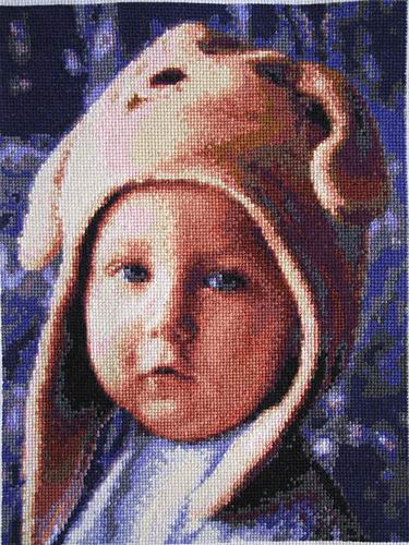 портрет сына Гриши, схему разработала сама по его фотографии, вышивала 3 месяца (21 цвет, 20625 крестиков) Tiska Микулишна
