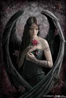 Тёмный Ангел с чёрными  крыльями _