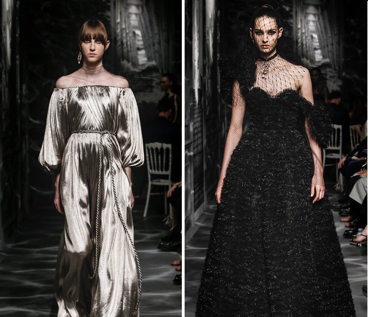 Черная невеста: вечерние платья в новой коллекции Dior, от которых мы без ума (колготки в сетку снова рулят!)