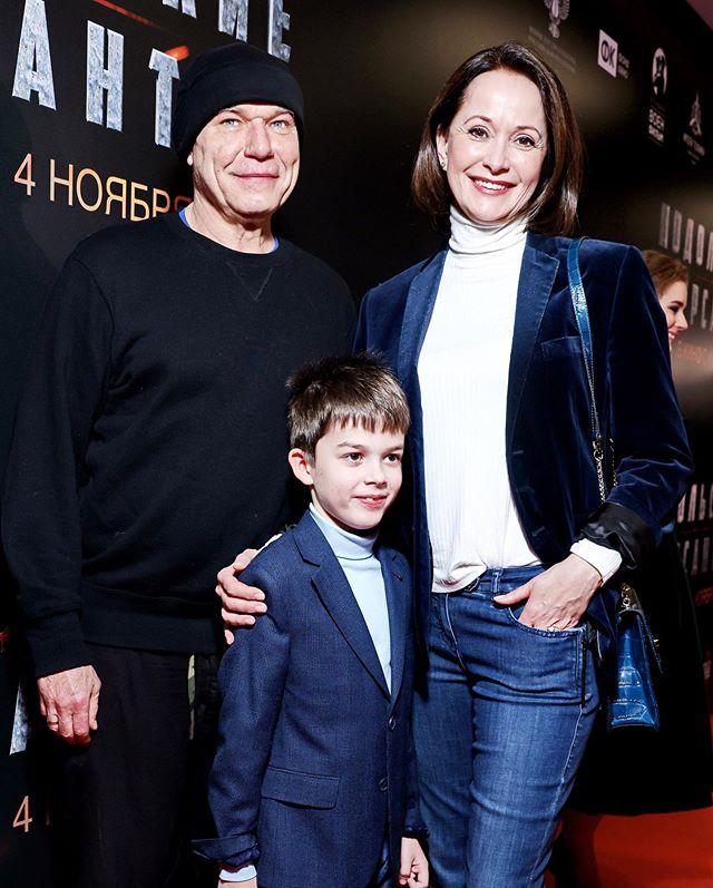 Ольга Кабо с сыном и Сергеем Мазаевым