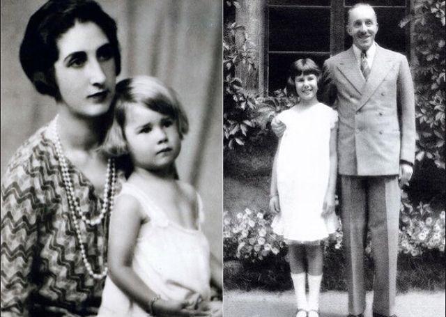Каэтана Альба с матерью и с отцом