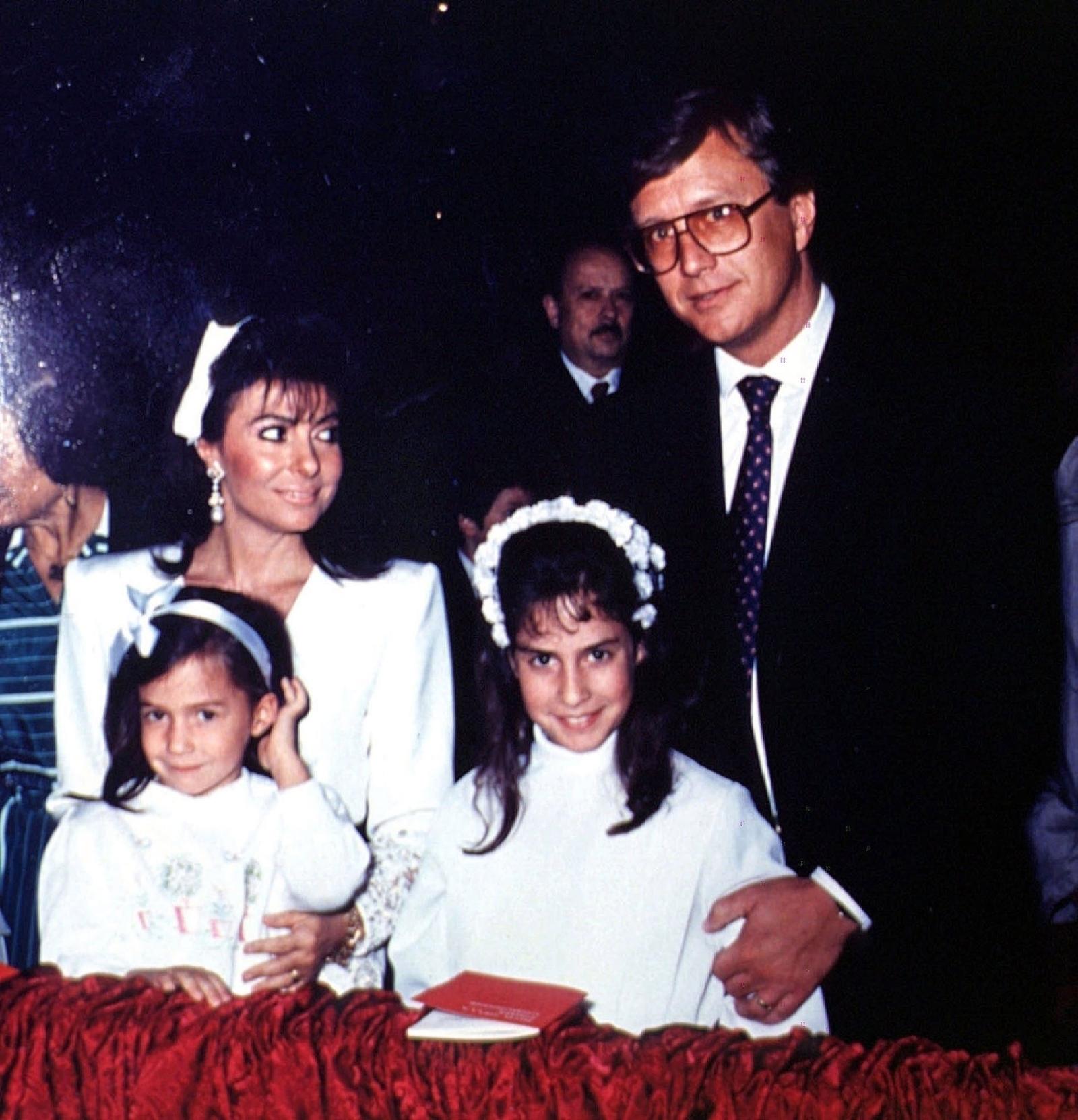 Патриция Реджани и Маурицио Гуччи с дочками