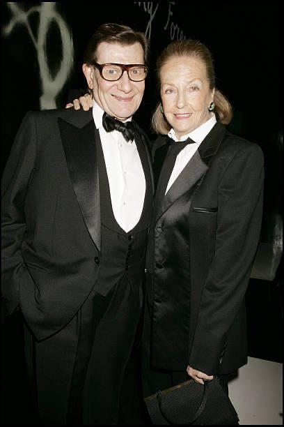 Дорис Бриннер и Ив Сен Лоран на ужине в честь выставки Smoking Forever в 2006 в Фонде Пьера Берже и Ива Сен Лорана в Париже.
