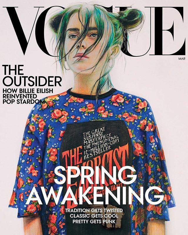 Цифровая версия мартовского номера американского Vogue с рисунком Анастасии Ковтун