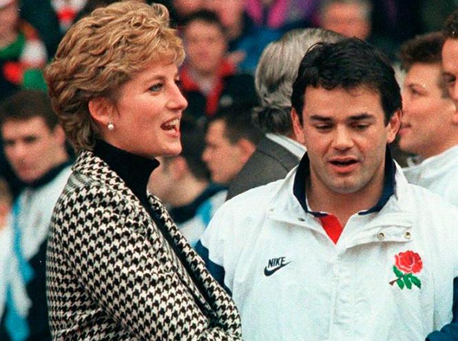 Капитан сборной Англии по регби Уилл Карлинг и принцесса Диана, 1994 год