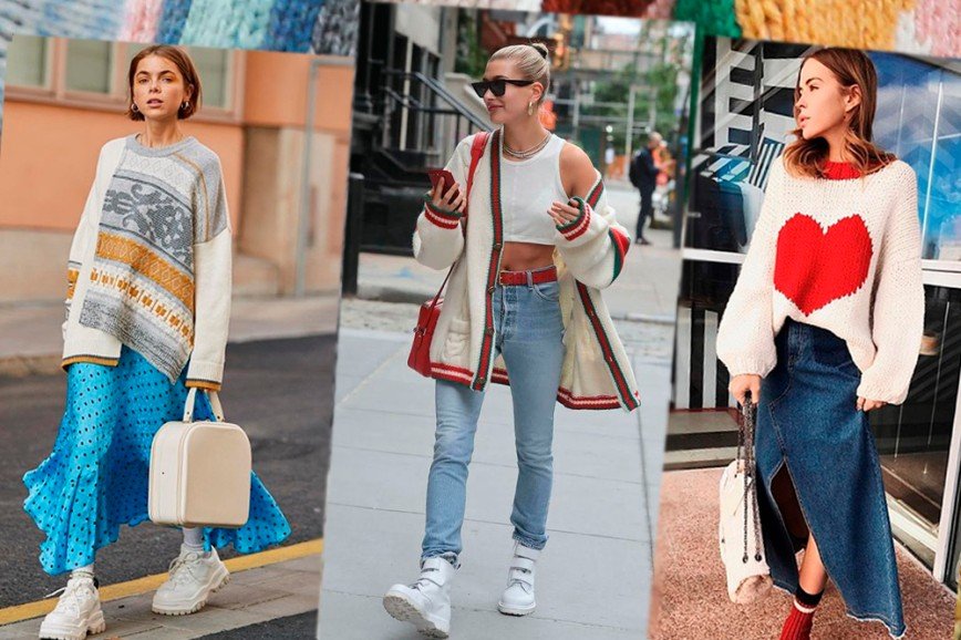 Как носить «бабушкин» свитер и выглядеть стильно: 8 модных идей 