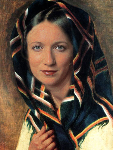 По мотивам картины  Алексея Венецианова (1780—1847) "Девушка в платке" WhiteKate