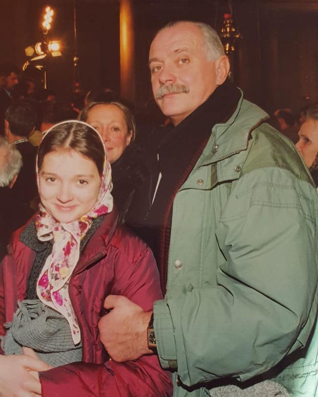 Никита Михалков с дочерью Надеждой, 2000 год