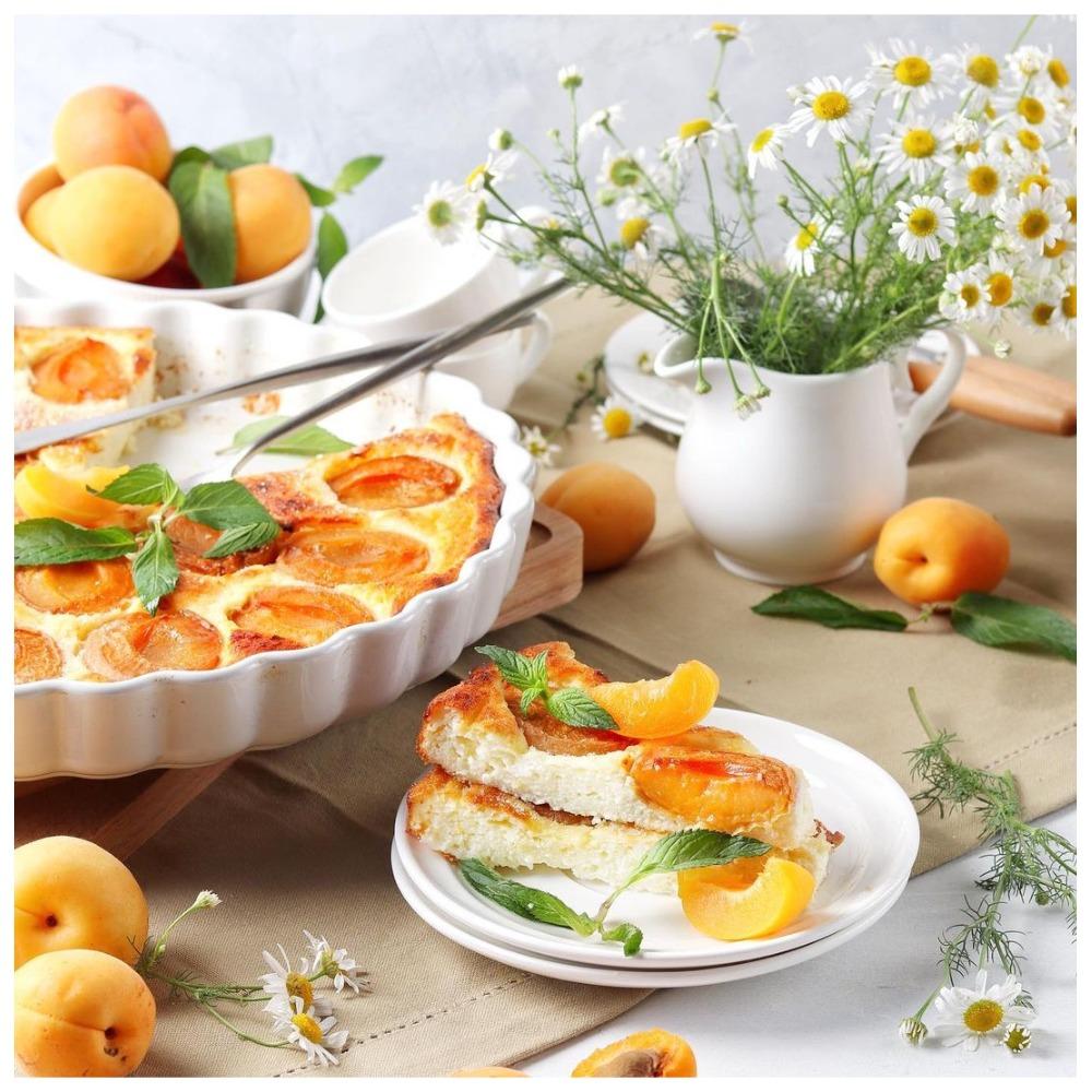 Творожный пирог с абрикосами: отличная выпечка для выходного