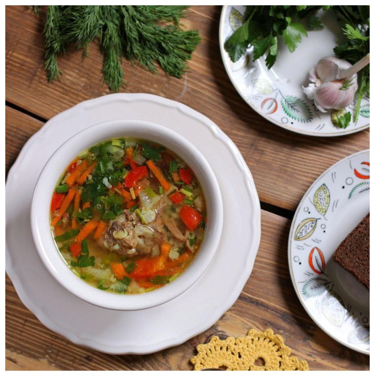 Какой обед без первого? Готовим суп с телятиной и болгарским перцем