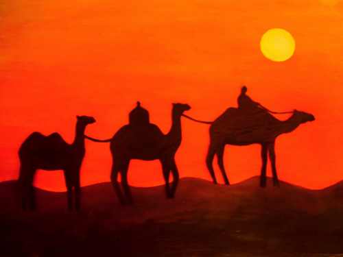 Там караван. Верблюды Караван. Верблюды в изобразительном искусстве. Рисование Караван верблюдов. Караван в пустыне.